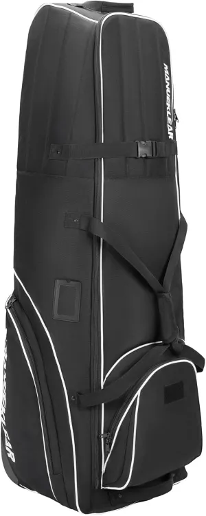 MANUEKLEAR Golf Bag Travel Case for Airlines with Travel Wheels, Golf Travel Bags for Airlines with Padded Top, 1680D Nylon Foldable Golf Travel Covers with 3 Large Pocket for Golfer