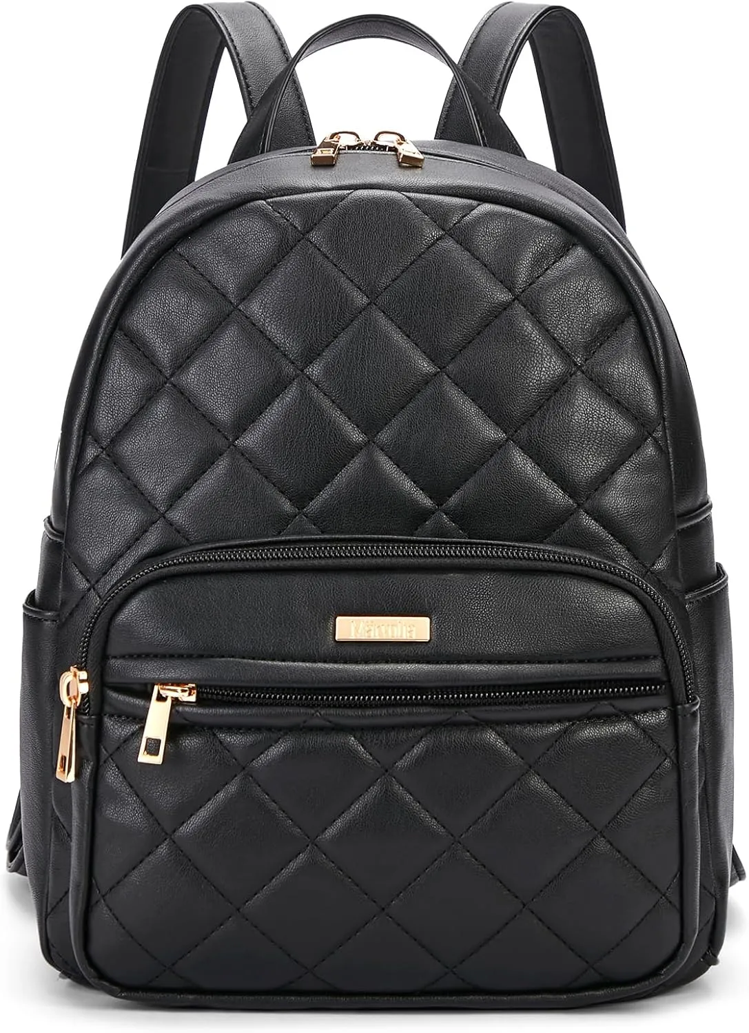 Marvolia Mini Backpack for Women - Vegan Leather Small Backpack Fashion Backpack Purse for Travel Work Shopping - Black