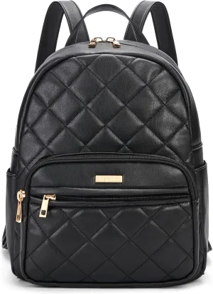 Marvolia Mini Backpack for Women - Vegan Leather Small Backpack Fashion Backpack Purse for Travel Work Shopping - Black