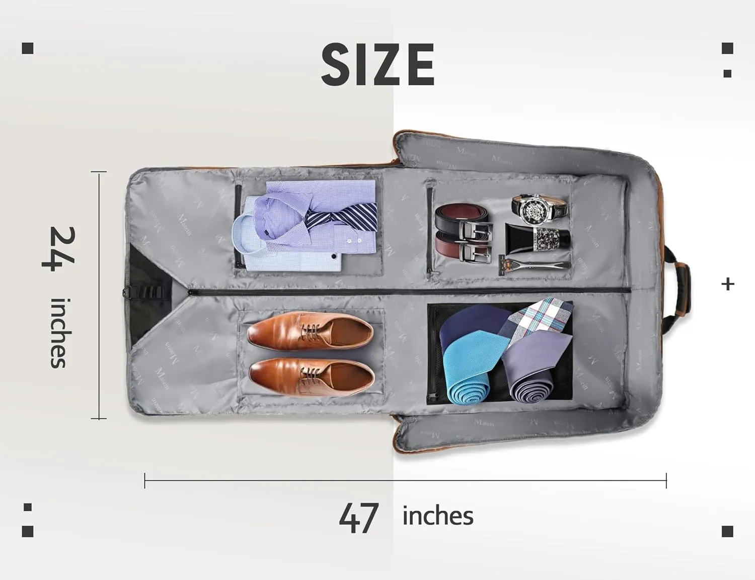 MATEIN Suit Carry On Garment Bag for Travel, Suit Bag with Detachable Adjustable Shoulder Strap, Waterproof Foldable Garment Luggage for Men Women, Large Compartment for Carrying Clothes, Black Stripe