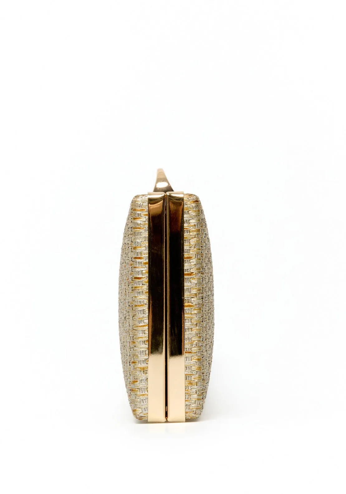 Matte Raffia Clutch - Gold