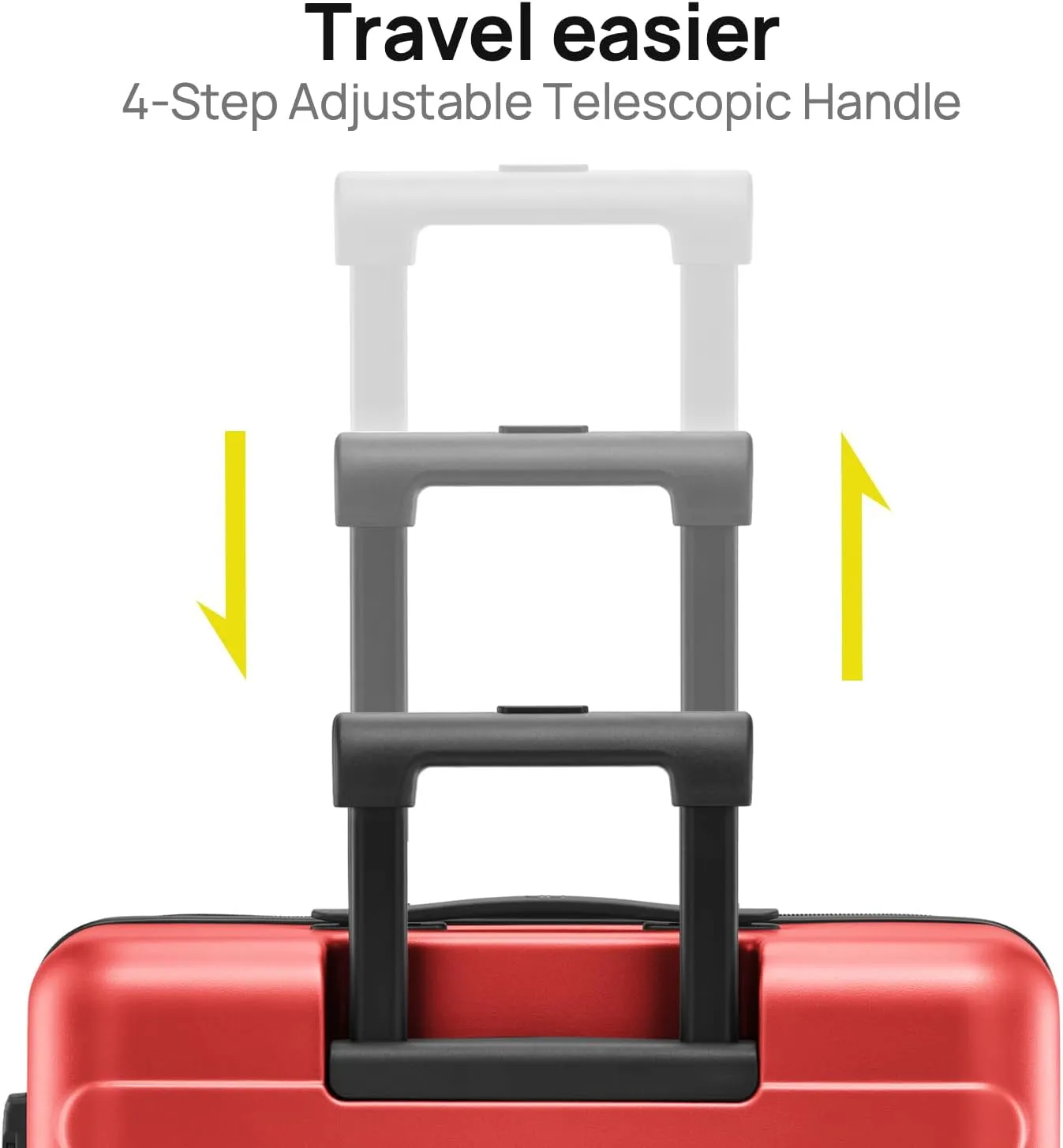 Medium Checked Luggage 24 Inch, Checking In Luggage with Smooth Spinner Wheels, Lightweight, Hard Shell PC Suitcase, Lightweight Travel Luggage, TSA Approved (Raspberry, Rhine Basic)