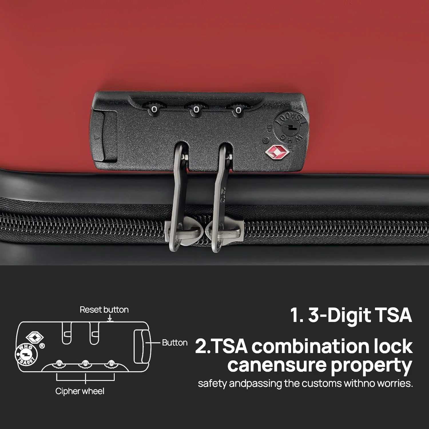 Medium Checked Luggage 24 Inch, Checking In Luggage with Smooth Spinner Wheels, Lightweight, Hard Shell PC Suitcase, Lightweight Travel Luggage, TSA Approved (Raspberry, Rhine Basic)