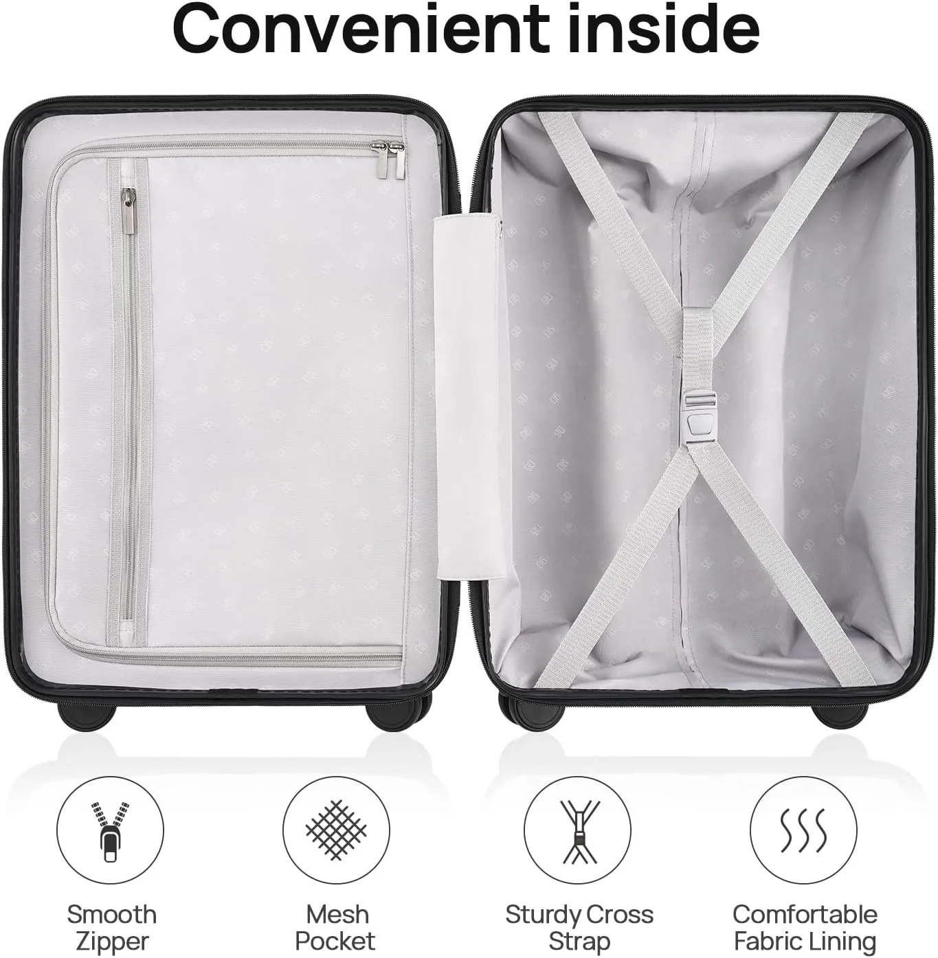 Medium Checked Luggage 24 Inch, Checking In Luggage with Smooth Spinner Wheels, Lightweight, Hard Shell PC Suitcase, Lightweight Travel Luggage, TSA Approved (Raspberry, Rhine Basic)