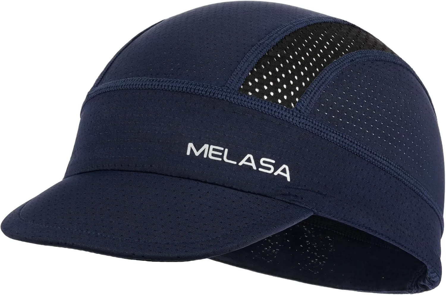 MELASA Cycling Cap, Cooling Skull Cap Helmet Liner with Sun Visor, Sun Protection Running Bike Cap for Men Women Under Helmet