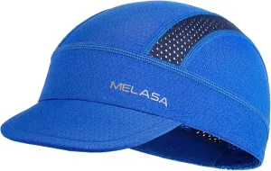MELASA Cycling Cap, Cooling Skull Cap Helmet Liner with Sun Visor, Sun Protection Running Bike Cap for Men Women Under Helmet