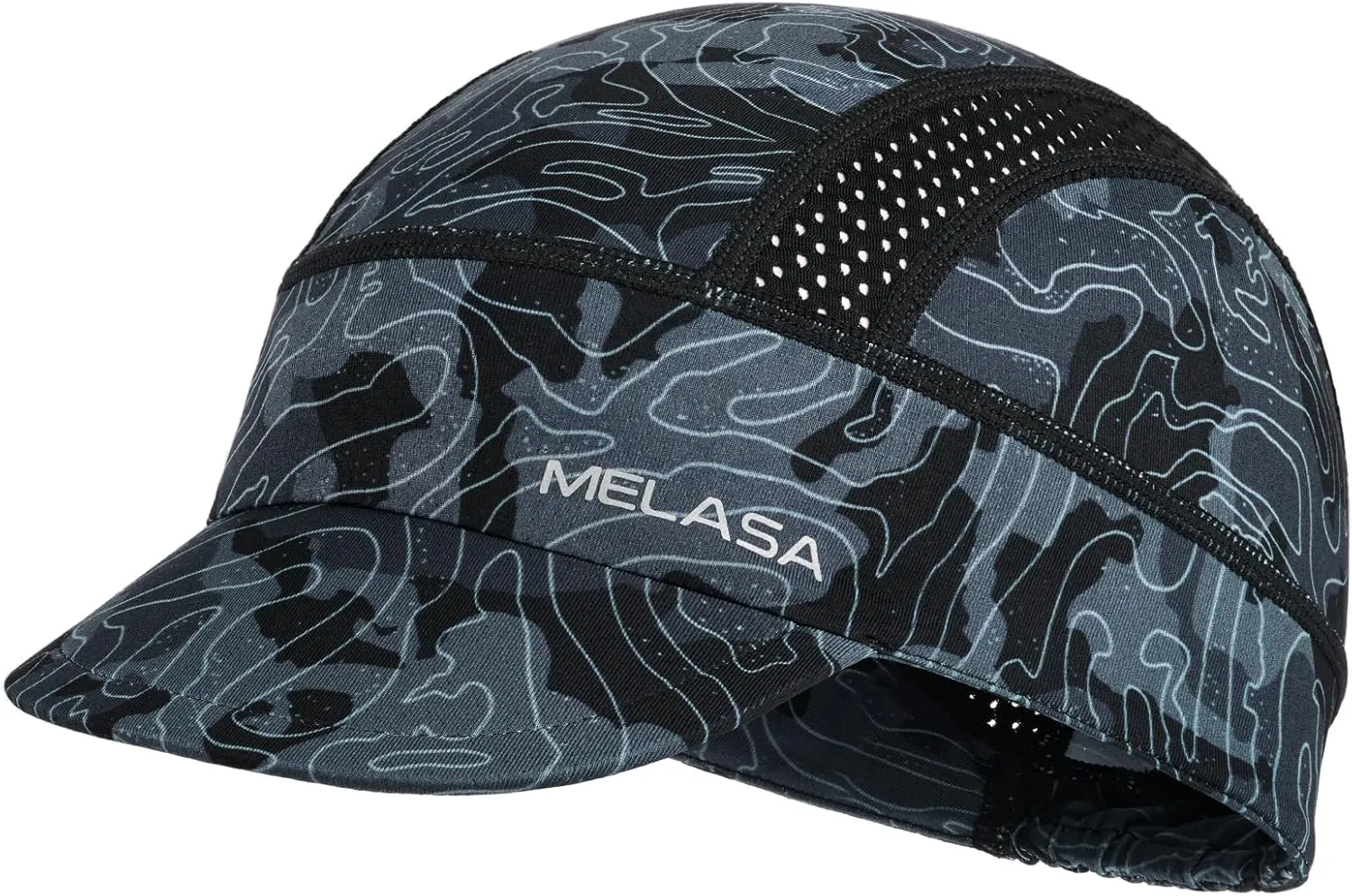 MELASA Cycling Cap, Cooling Skull Cap Helmet Liner with Sun Visor, Sun Protection Running Bike Cap for Men Women Under Helmet