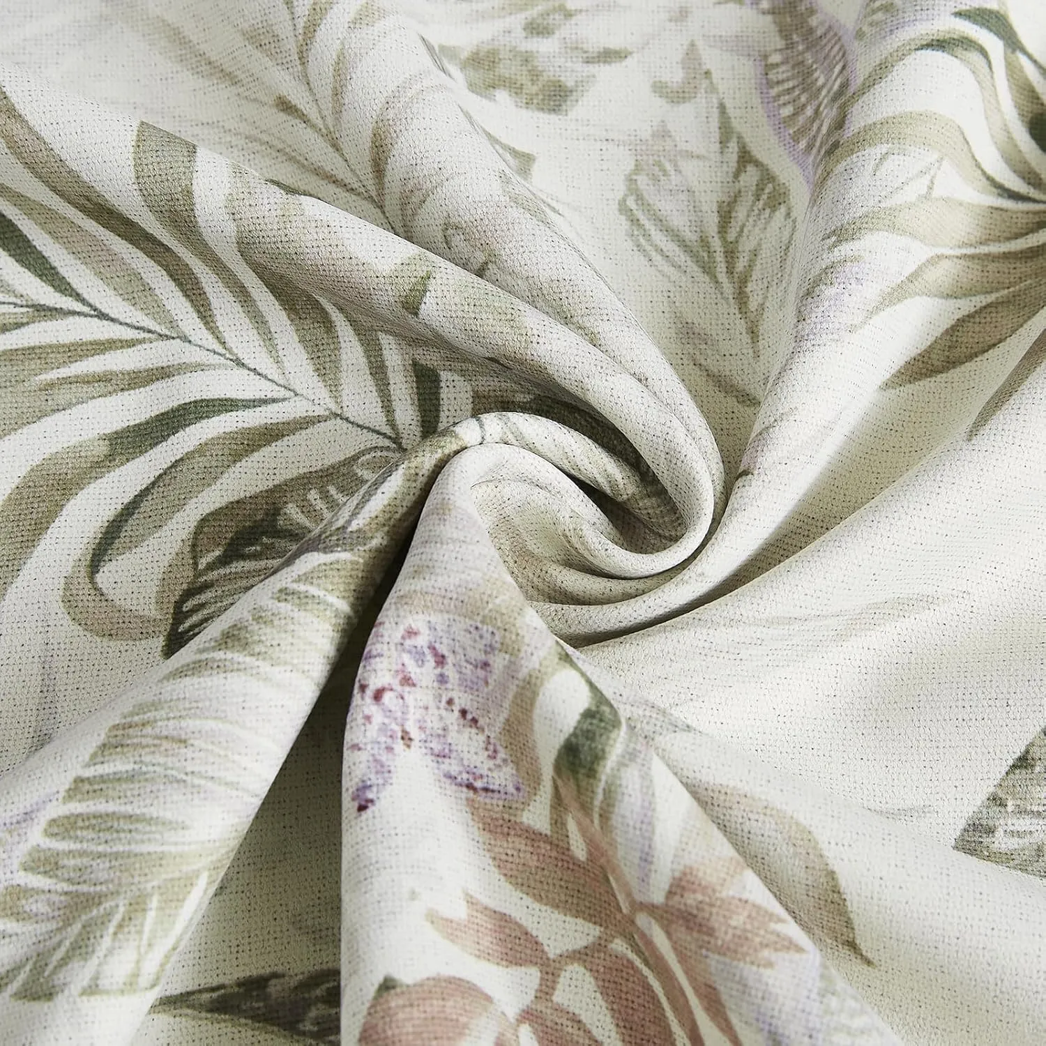Melodieux Blackout Floral Cotton Curtains 84 Inches Long for Bedroom, Vintage Farmhouse Country Botanical Grommet Drapes Thermal Insulated Living Room Curtains, 52 by 84 in, Beige, 2 Panels