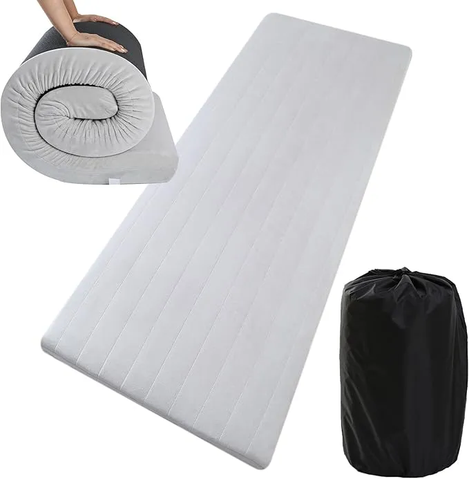 MeMoreCool Roll Up Mattress Foam Camping Mattress Pad, Portable Guest Mattress Floor Sleeping Mat, Cot Mattress Pad 3 Inch Thick Bed Roll for Adults, Rollable Mattress with Travel Bag