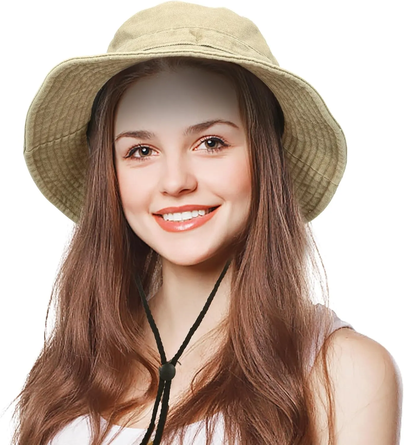 Men's Bucket Hat Camo Outdoor Sun Protection, Breathable Quick-Dry Fishing Gardening Hiking Hat ​,UPF50  Cotton Wide Brim​