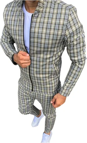 Men's Cotton Plaid Shirts Jacket Fleece Lightweight Breathable Long Sleeve Lapel Formal Shirt Plaid Flannel Shirts