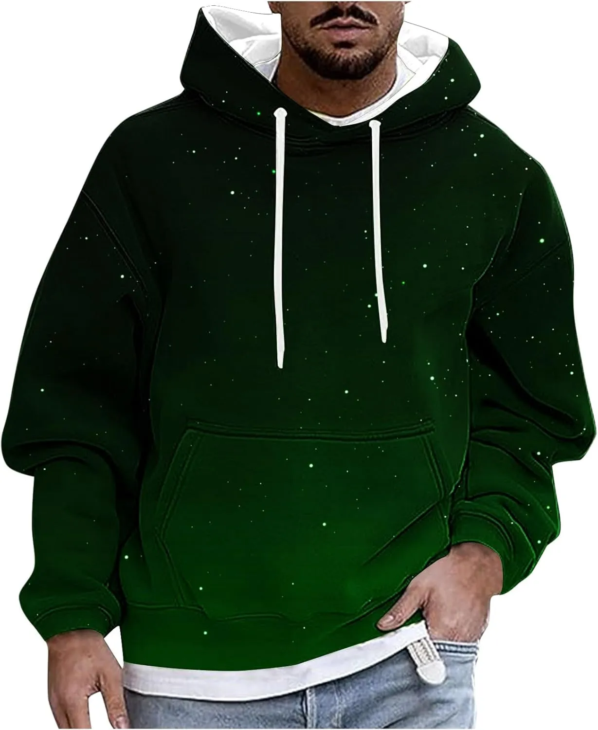 Mens Hoodies Pullover Graphic Ombre Oversized 2024 Fall Pullover Hoodies for Men Casual Bassic Streetwear Sweatshirts
