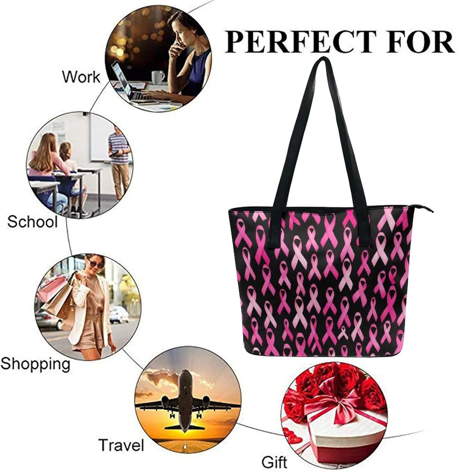 Men's Portable Tote Bag Trendy Modern Leather Handbag For Work Weekend