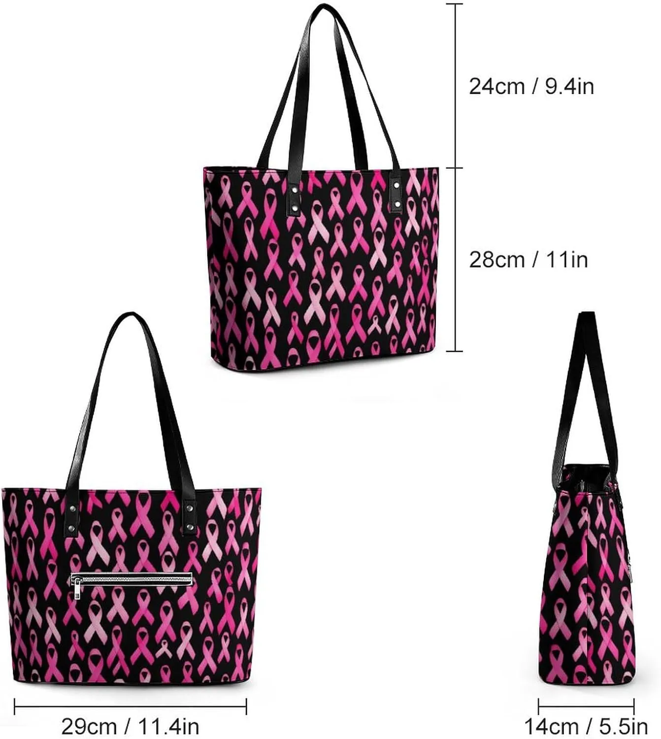 Men's Portable Tote Bag Trendy Modern Leather Handbag For Work Weekend