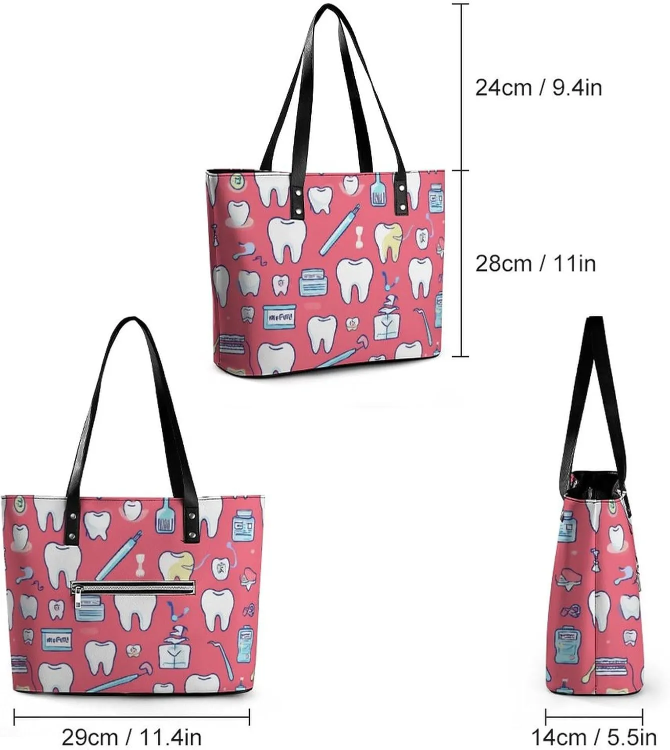 Men's Portable Tote Bag Trendy Modern Leather Handbag For Work Weekend