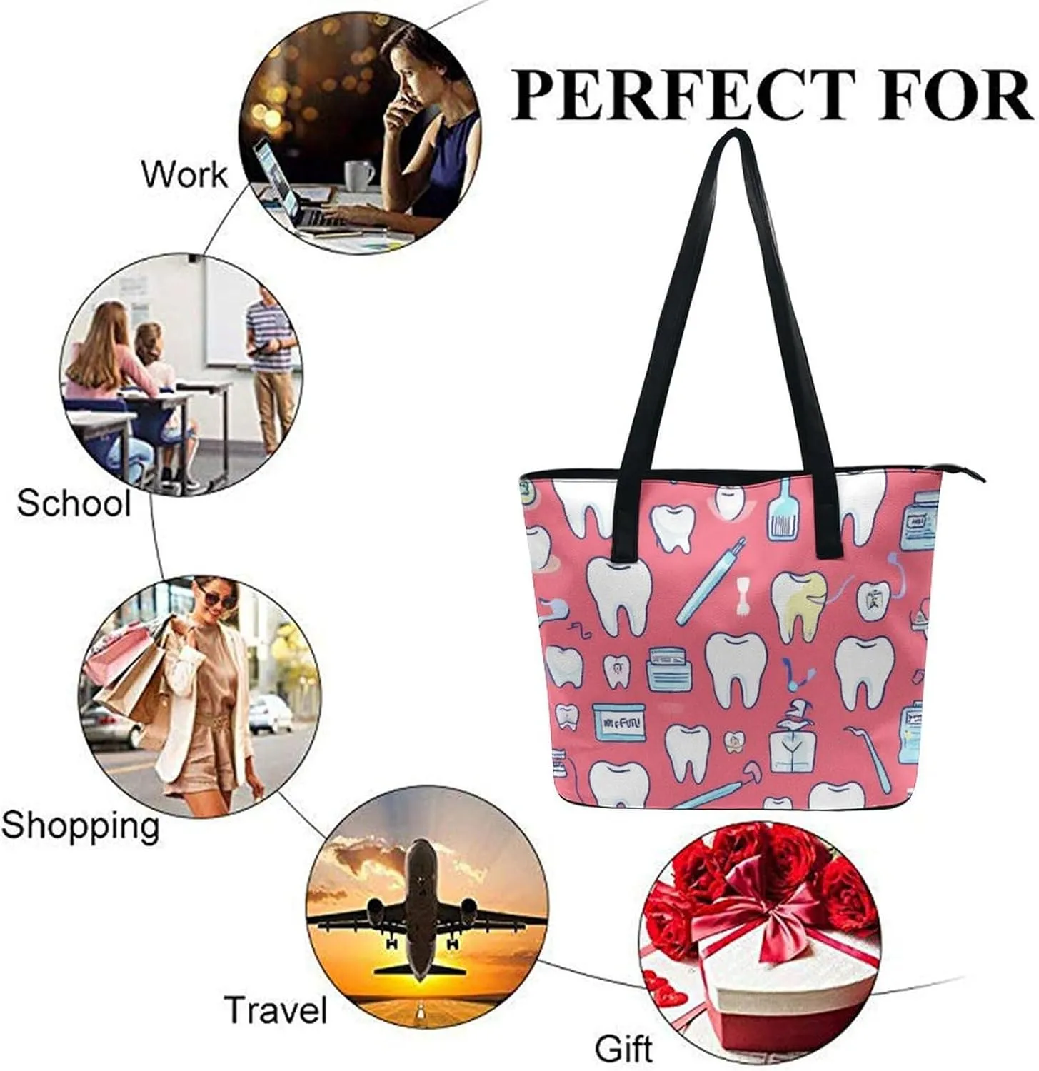 Men's Portable Tote Bag Trendy Modern Leather Handbag For Work Weekend