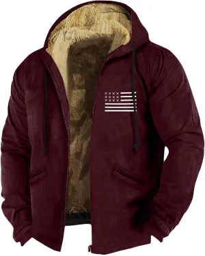 Mens Vintage Fleece Jacket Sherpa Lined Winter Coats Winter Warm Tactical Jackets Windproof Varsity Coat Plus Size