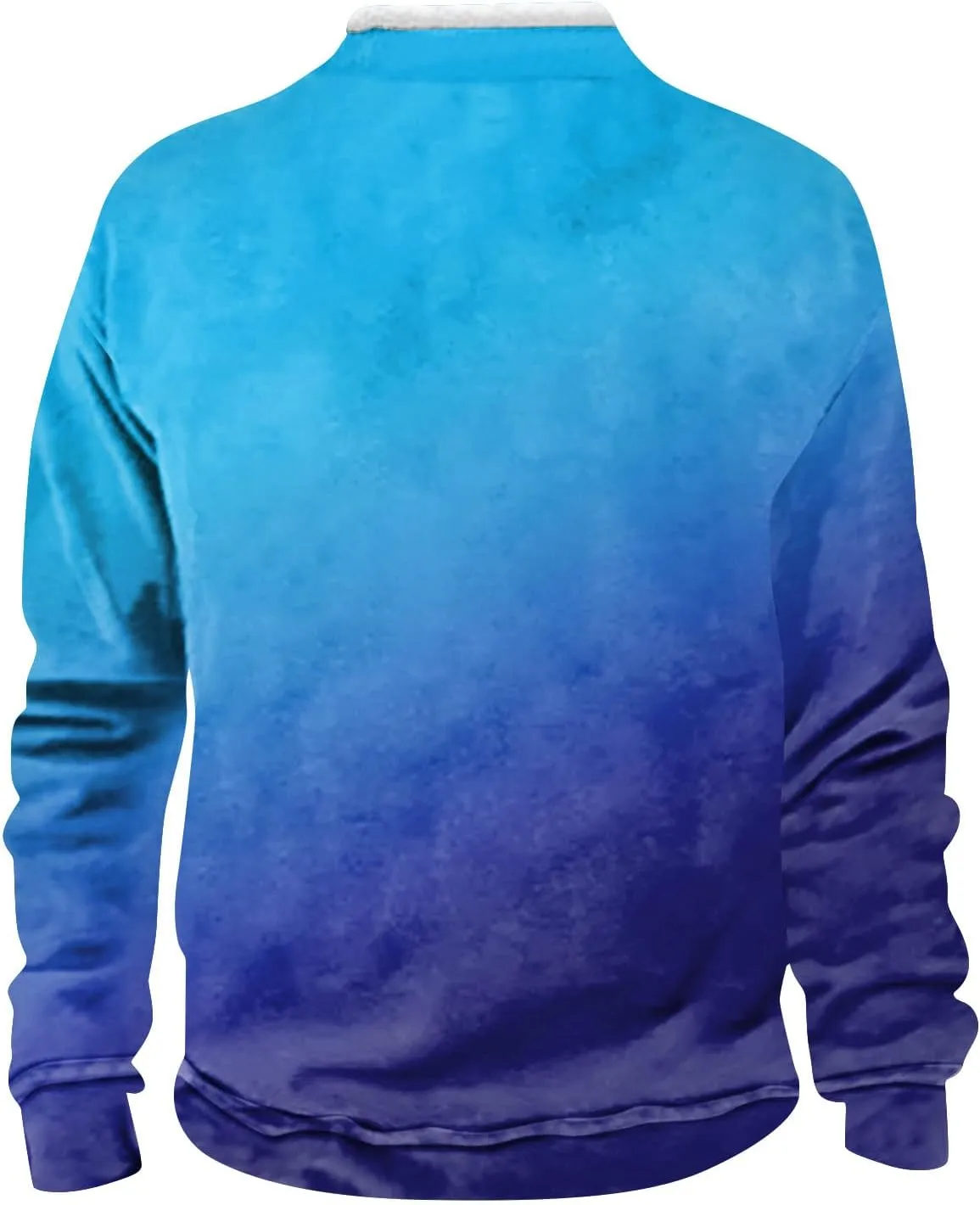 Men's Vintage Western Cowboy Zipper Sweatshirt Winter Thick Sweater Half Zip Stand Collar Cowboy Print Jacket Coats