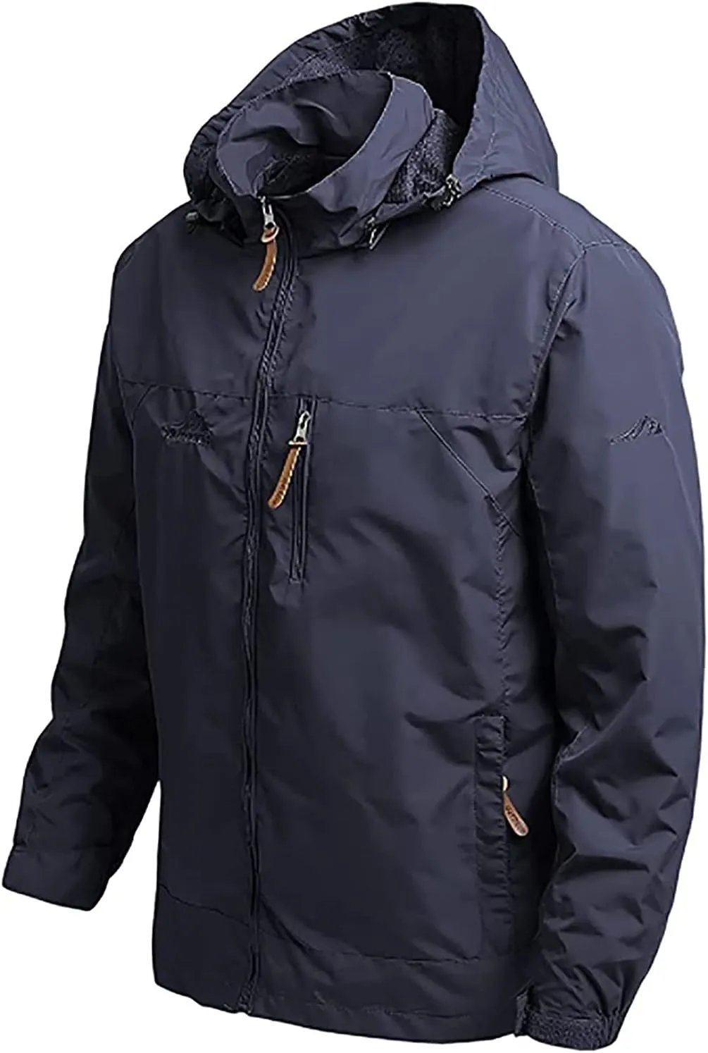 Men's Warm Ski Jacket, Lined Winter Jacket, Water-Repellent Functional Jacket with Detachable Hood