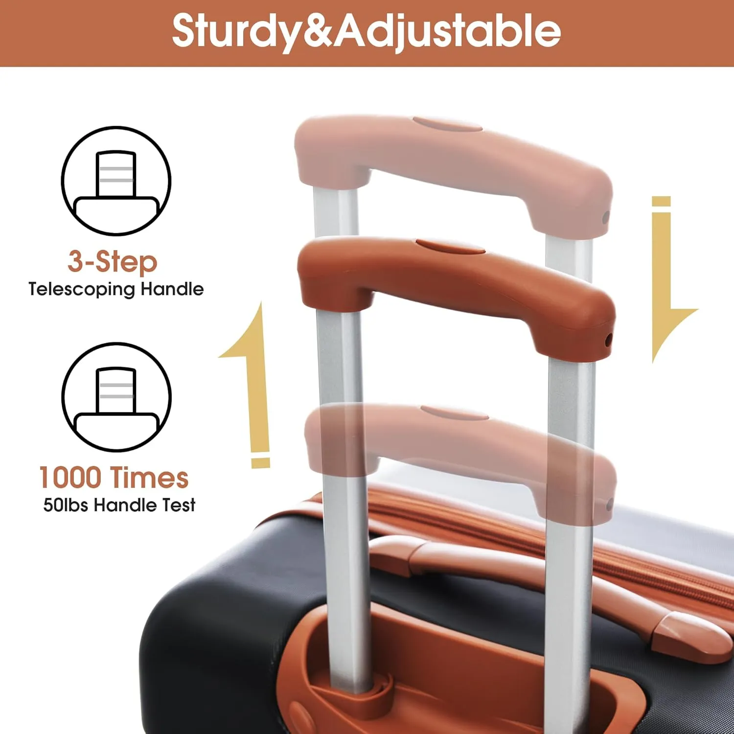 Merax Luggage Sets 2 Piece Expandable Hardside Luggage with Travel Bag Suitcase Set with Spinner Wheels(20 24 bag,Black Brown-1)
