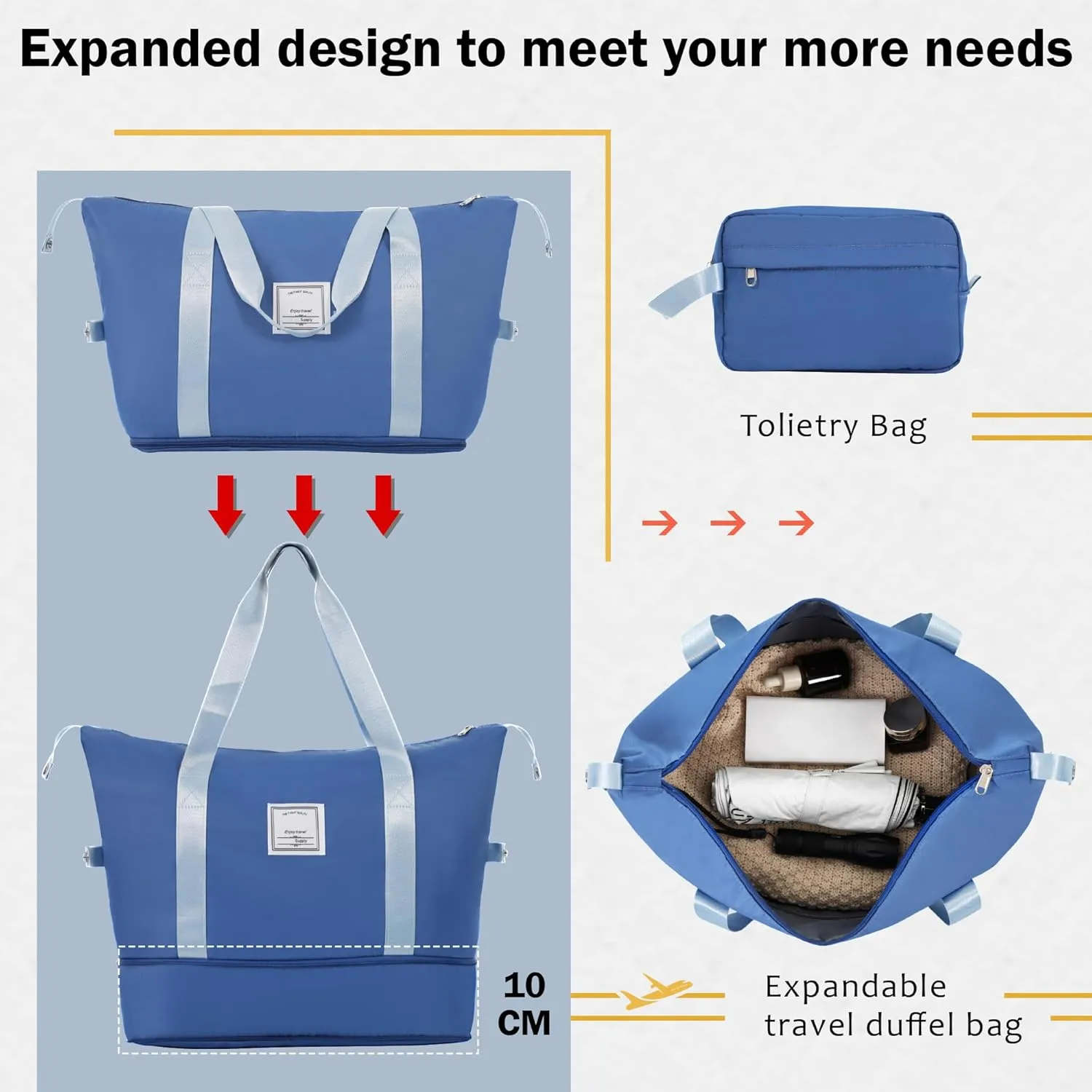 Merax Luggage with Bags Suitcase Sets with Spinner Wheels, Dark Blue, 20/28 Inch   Cosmetic & Handbag
