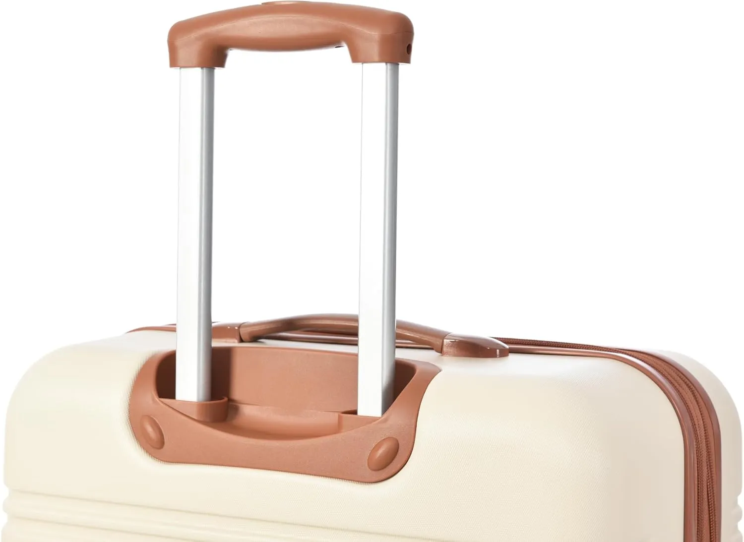 Merax Spinner Wheels Suitcase with TSA Lock, Brown   White, 20 Inch with Travel Bag
