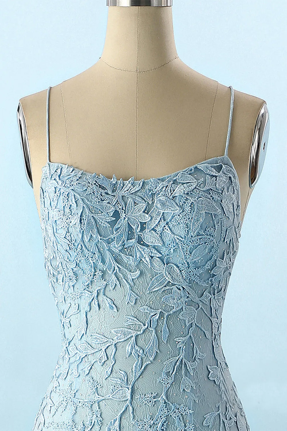 Mermaid Prom Dress Blue Long Evening Dress Backless Evening Dress