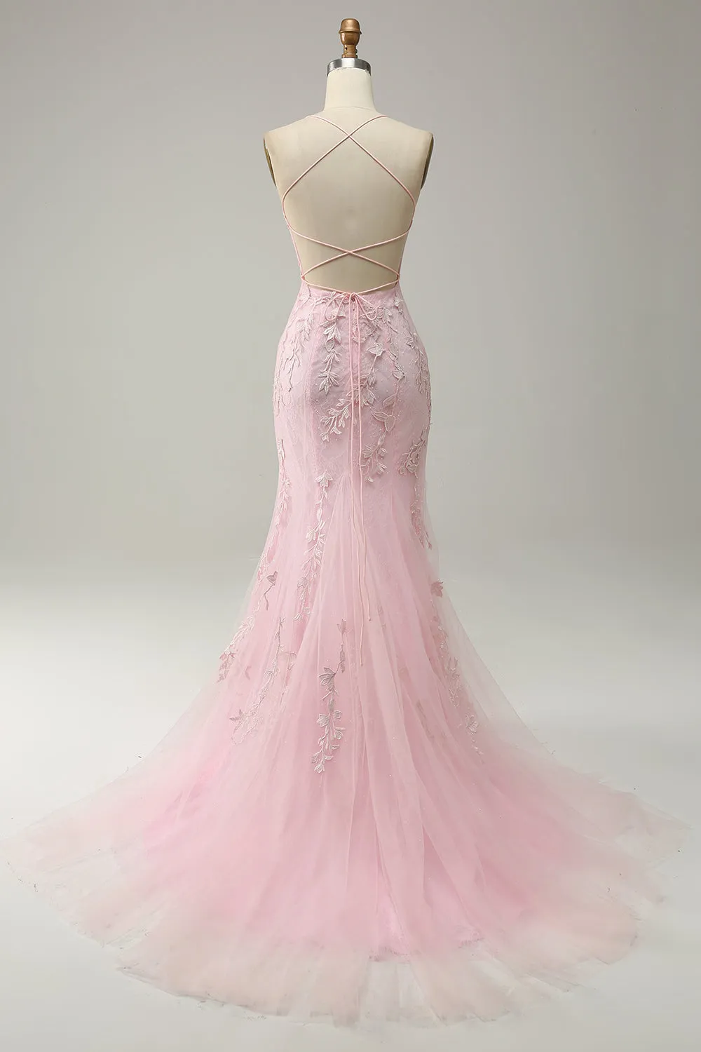 Mermaid Prom Dress Blue Long Evening Dress Backless Evening Dress