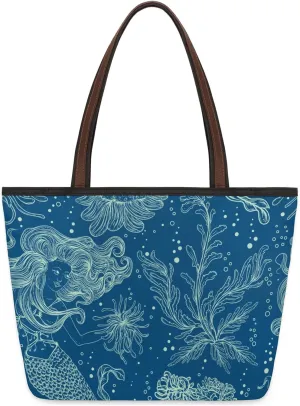 Mermaid Seaweed Tote Bag for Women Womens Handbags Tote Bag for Work Shopping Travel Beach
