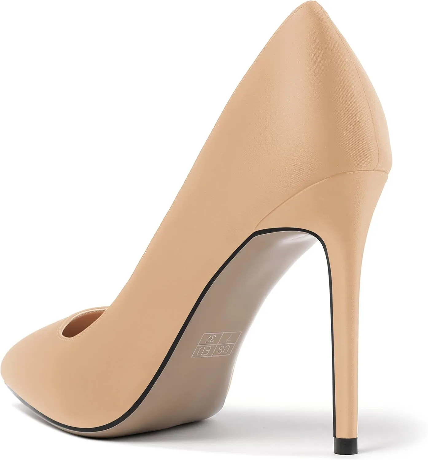 MERRORI Womens Pionted Toe Satin Solid Dress Elegant Evening Slip On Stiletto High Heel Pumps Shoes 4 Inch