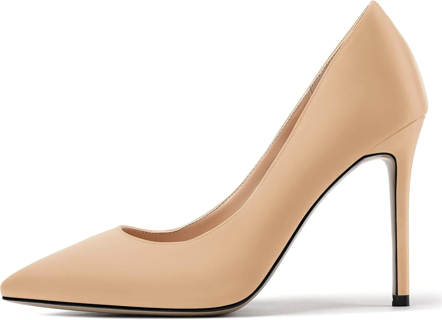 MERRORI Womens Pionted Toe Satin Solid Dress Elegant Evening Slip On Stiletto High Heel Pumps Shoes 4 Inch