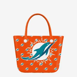 Miami Dolphins Big Logo Mini Print Tailgate Tote Bag