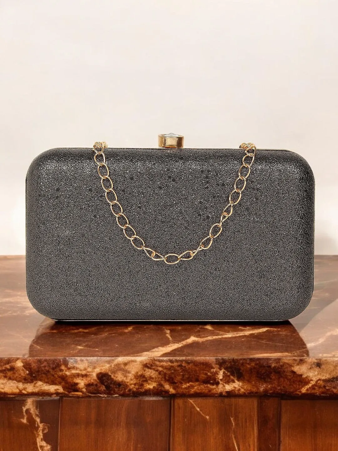 Midnight Chic Chain Clutch