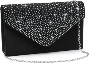 Milisente Evening Bag for Women Glitter Rhinestone Wedding Evening Purse Crystal Envelope Crossbody Shoulder Clutch Bags