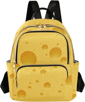 Mini Backpack Cheese Pattern Fashion Backpack Purse for Women,Handbag Shoulder Bag Casual Daypack, Ladies Gift for College Work（S）