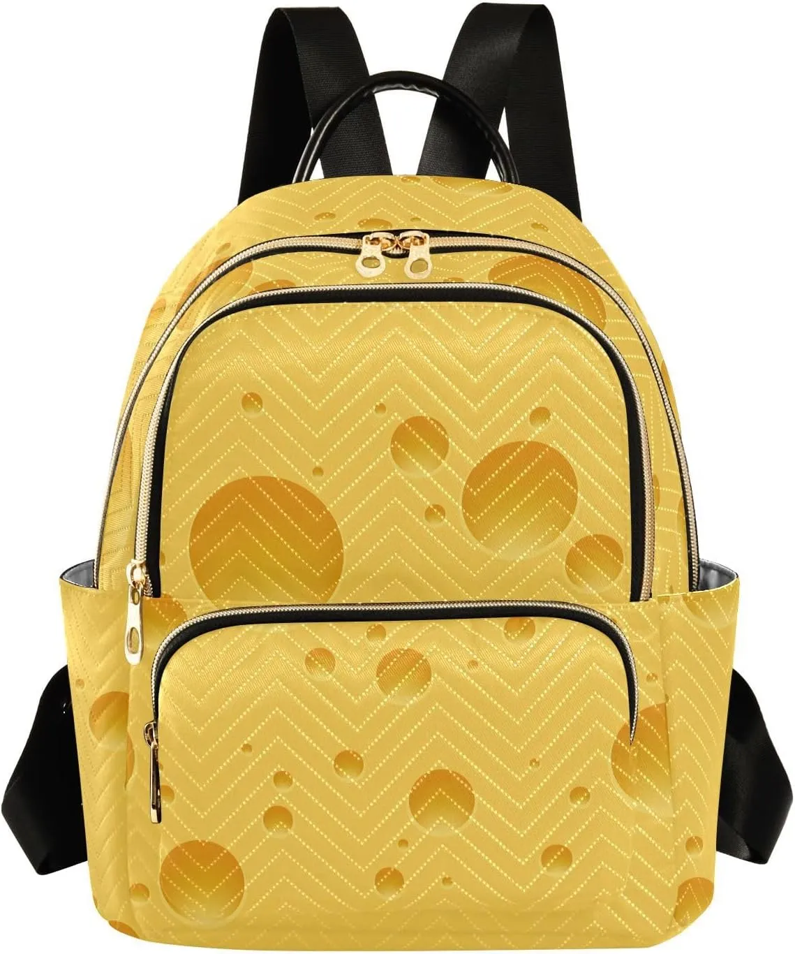 Mini Backpack Cheese Pattern Fashion Backpack Purse for Women,Handbag Shoulder Bag Casual Daypack, Ladies Gift for College Work（S）
