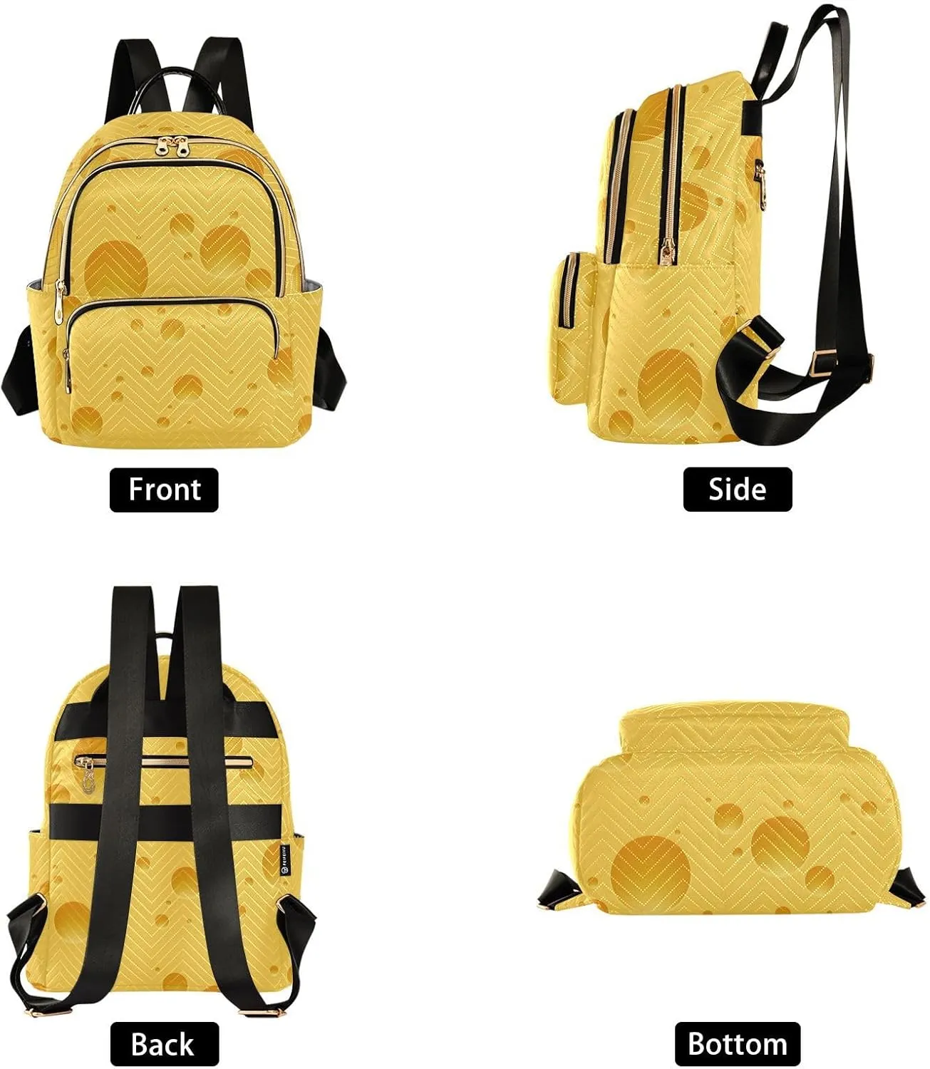 Mini Backpack Cheese Pattern Fashion Backpack Purse for Women,Handbag Shoulder Bag Casual Daypack, Ladies Gift for College Work（S）