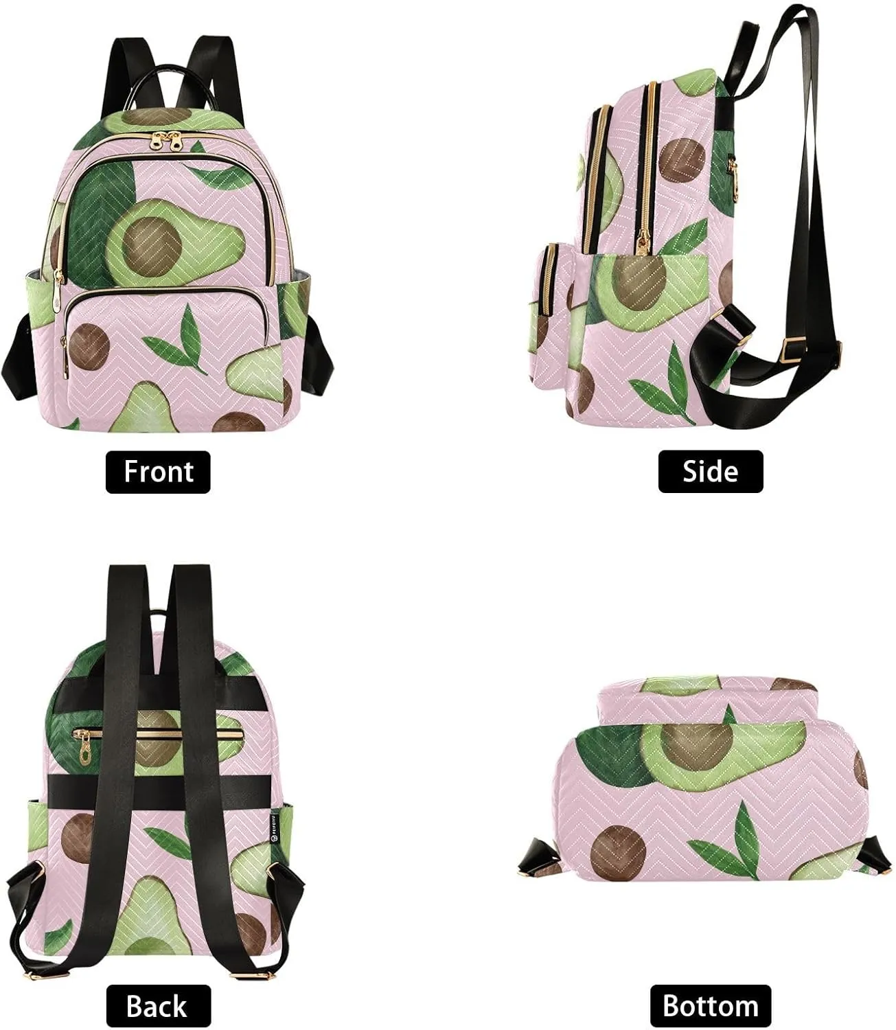Mini Backpack Quilted Purse for Womens Small Backpack Daypack Avocado Print for Travel Daily Outing,Multi10