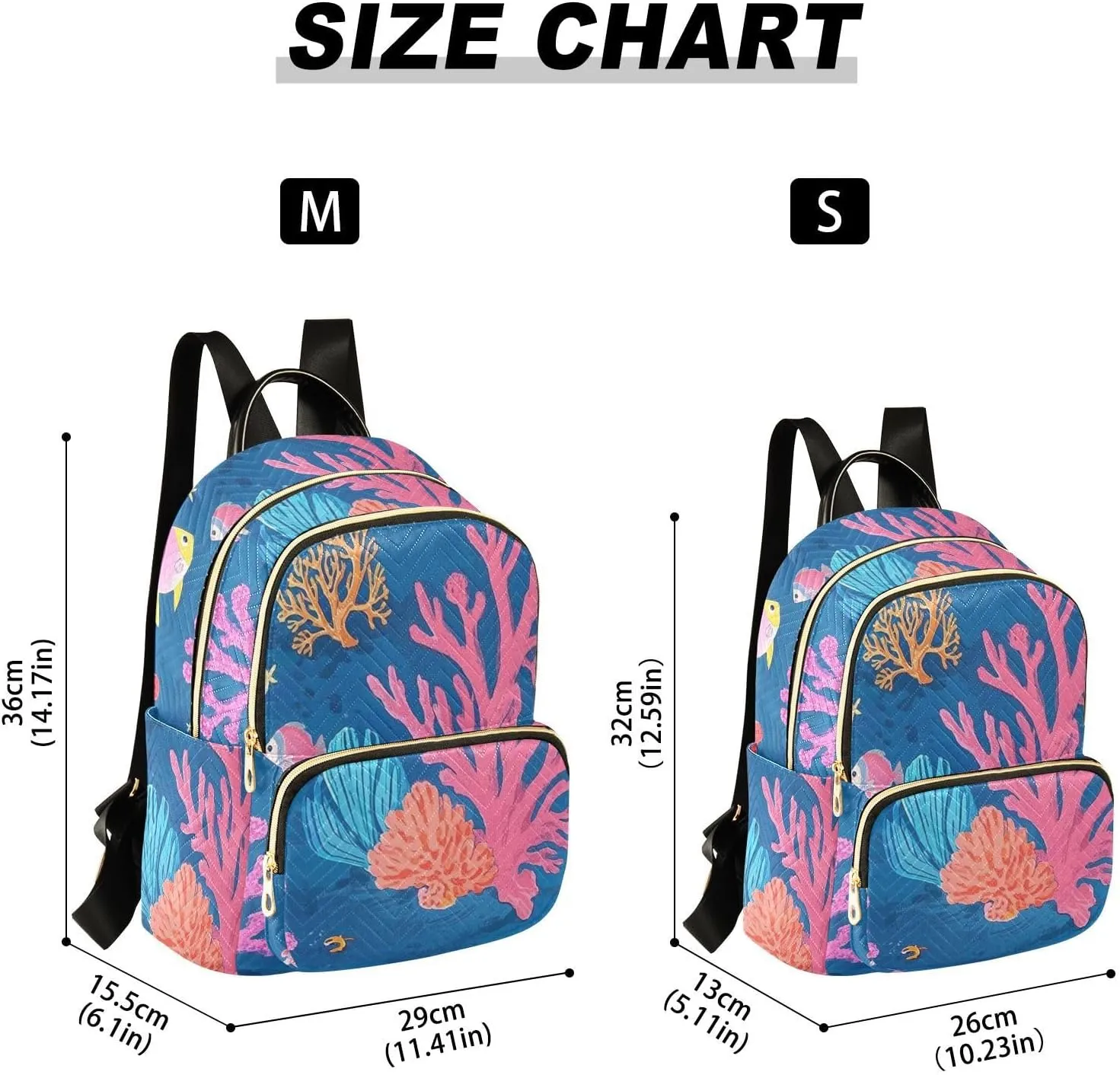 Mini Backpack Quilted Purse for Womens Small Backpack Daypack Coral Pattern for Travel Daily Outing,Multi10