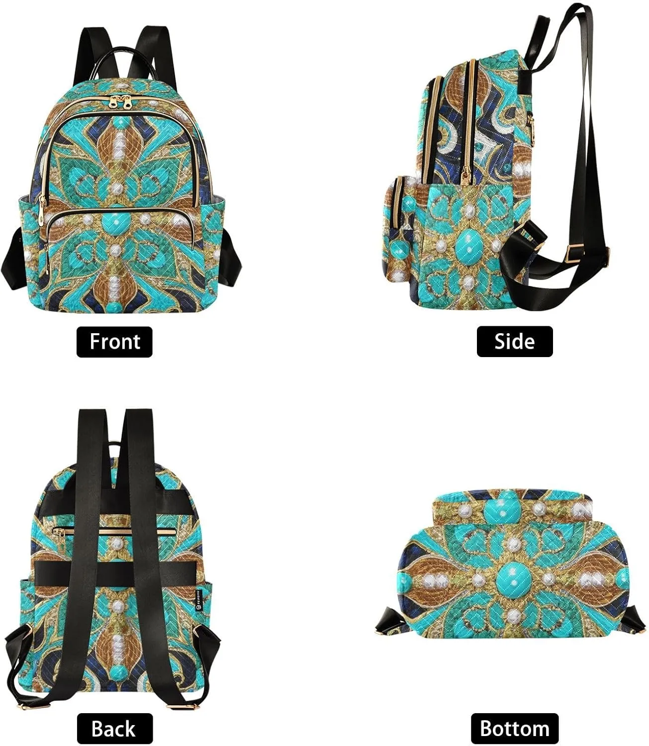 Mini Backpack Quilted Purse for Womens Small Backpack Daypack Embroider Design for Travel Daily Work,Multi10
