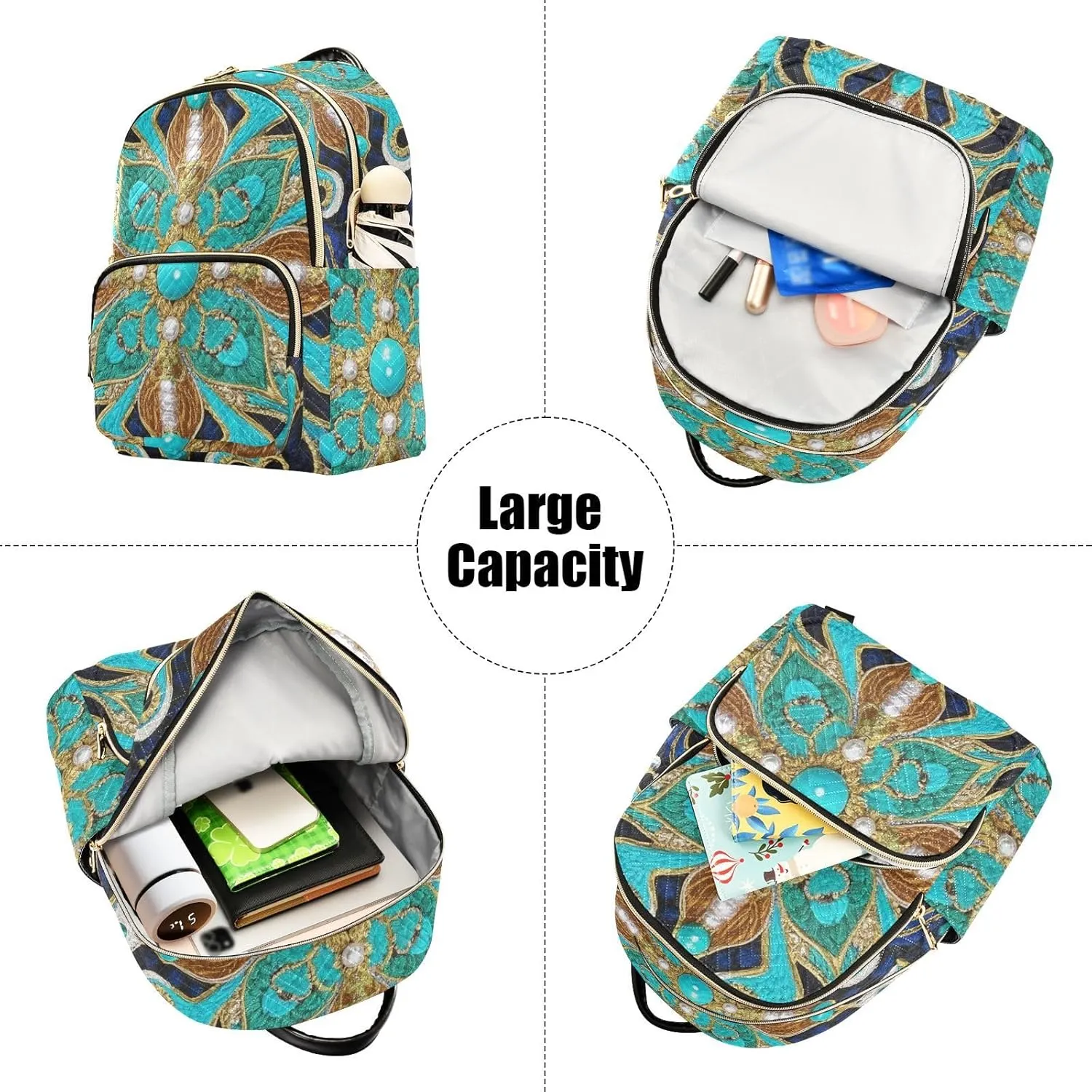 Mini Backpack Quilted Purse for Womens Small Backpack Daypack Embroider Design for Travel Daily Work,Multi10
