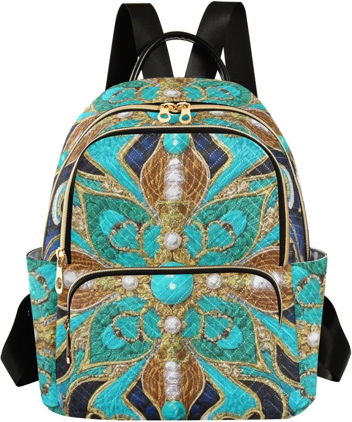 Mini Backpack Quilted Purse for Womens Small Backpack Daypack Embroider Design for Travel Daily Work,Multi10