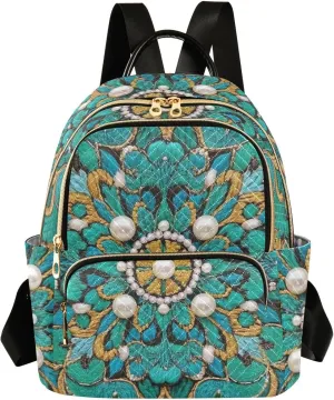 Mini Backpack Quilted Purse for Womens Small Backpack Daypack Embroider Design for Travel Daily Work,Multi11