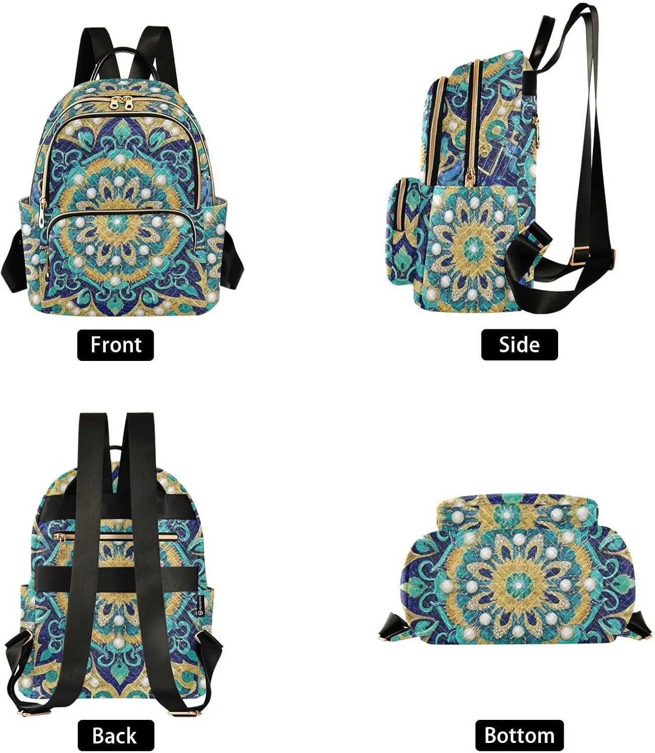Mini Backpack Quilted Purse for Womens Small Backpack Daypack Embroider Print for Travel Daily Work,Multi11