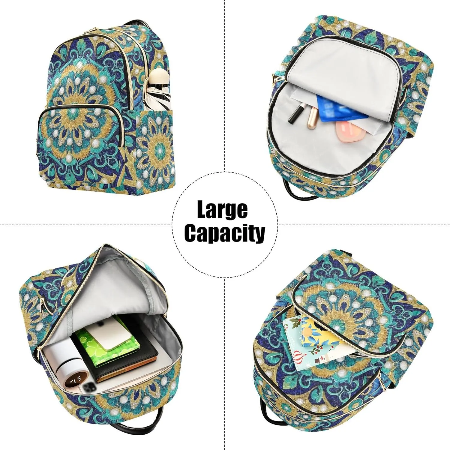 Mini Backpack Quilted Purse for Womens Small Backpack Daypack Embroider Print for Travel Daily Work,Multi11