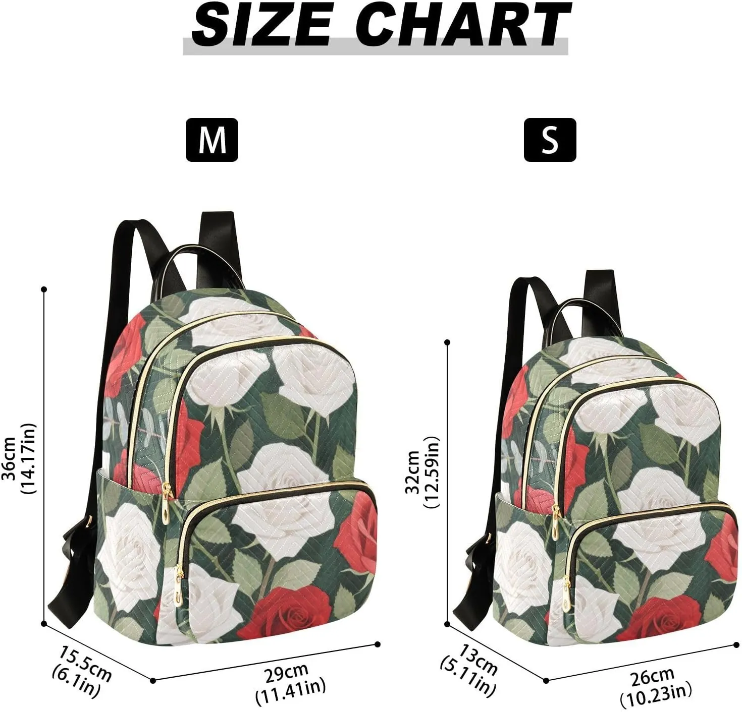 Mini Backpack Quilted Purse for Womens Small Backpack Daypack Rose Pattern for Travel Daily Office,Multi10