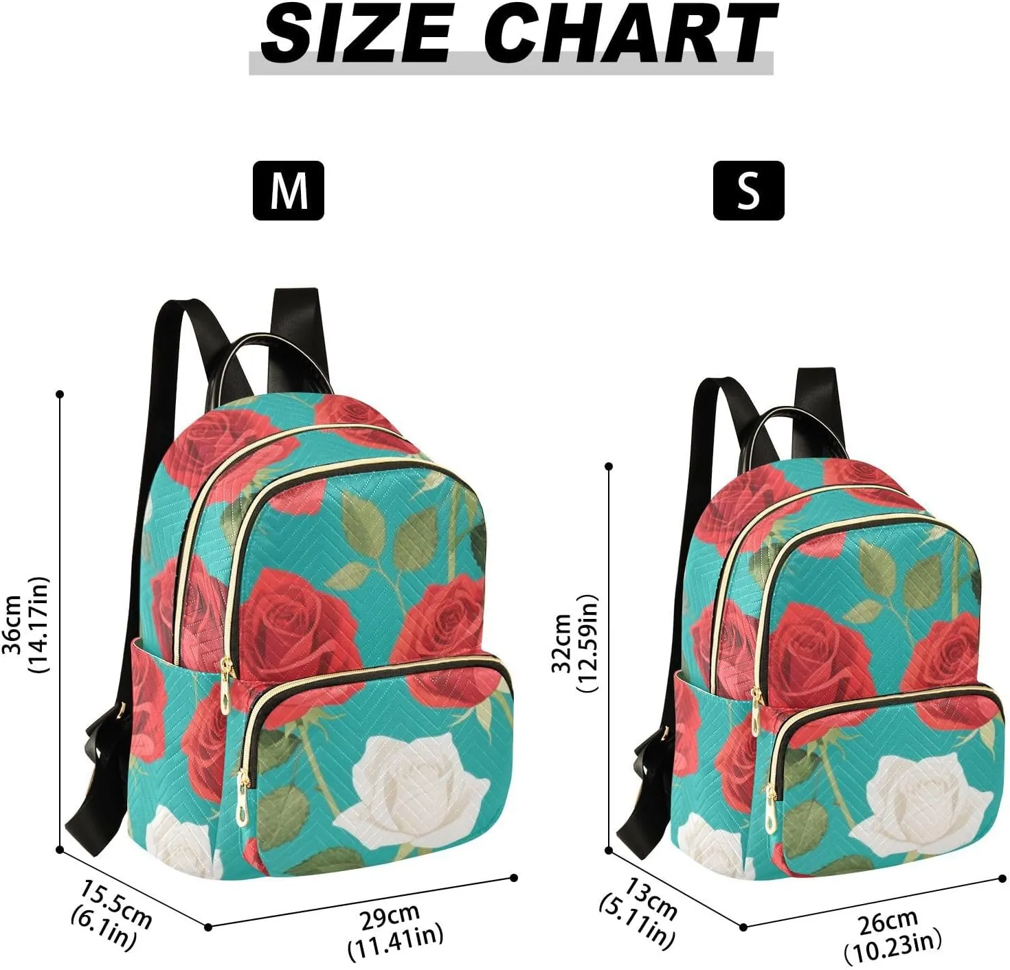 Mini Backpack Quilted Purse for Womens Small Backpack Daypack Rose Pattern for Travel Daily Office,Multi12