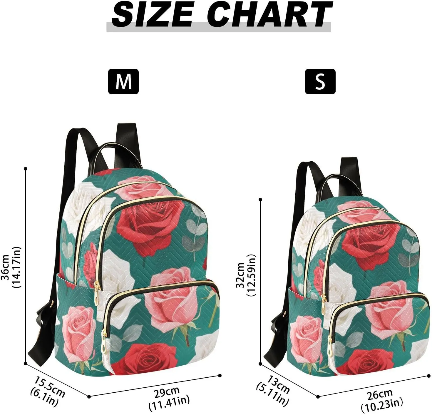 Mini Backpack Quilted Purse for Womens Small Backpack Daypack Rose Pattern for Travel Daily Office,Multi2