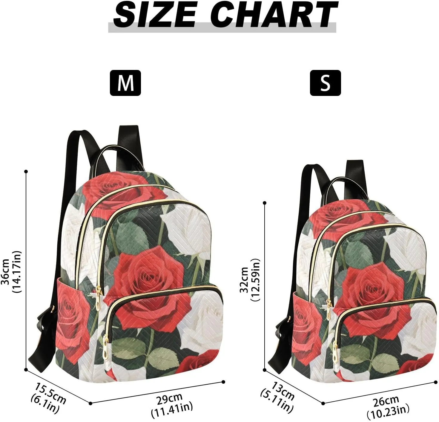 Mini Backpack Quilted Purse for Womens Small Backpack Daypack Rose Pattern for Travel Daily Office,Multi8