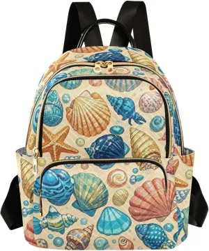 Mini Backpack Quilted Purse for Womens Small Backpack Daypack Starfish Design for Travel Daily Camping,Multi12